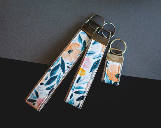 Watercolor Floral Loop Keychains