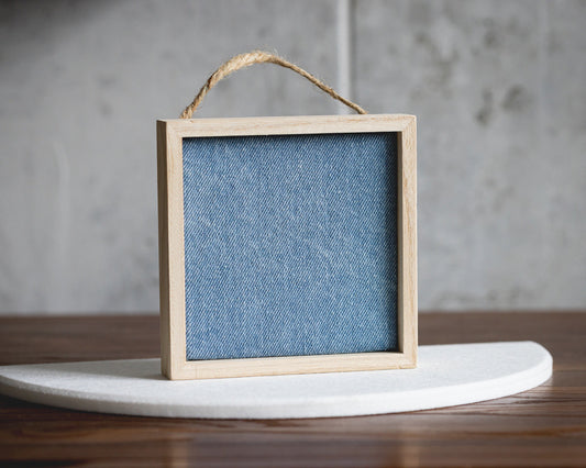 Small Lightweight Pin Displays in Blue Denim