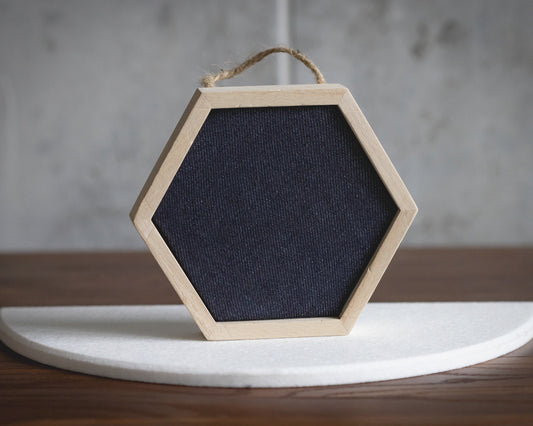 Small Lightweight Pin Displays in Dark Denim