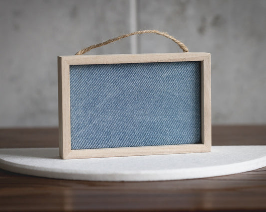 Small Lightweight Pin Displays in Blue Denim