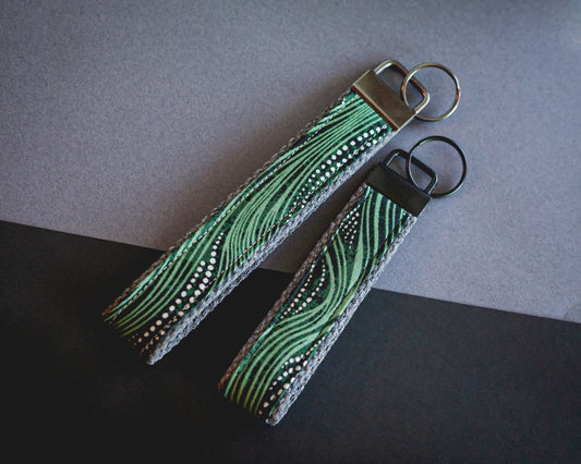 Dark Green Wave Handmade Keychains