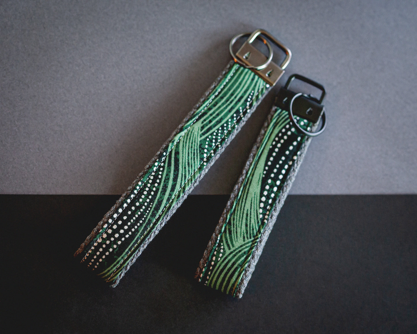 Dark Green Wave Handmade Keychains